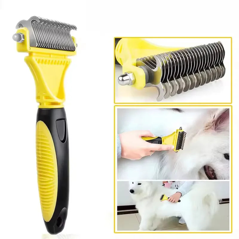 Râteau de Mue Professionnel pour Chien et Chat à Poil Long