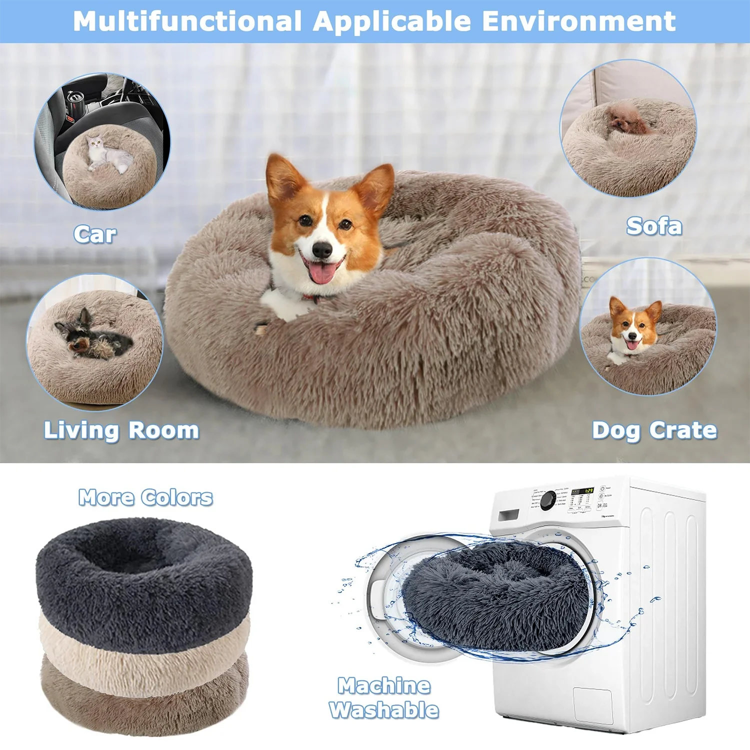 Lit apaisent en peluche ultra doux