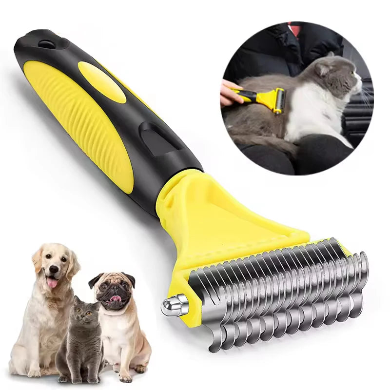 Râteau de Mue Professionnel pour Chien et Chat à Poil Long