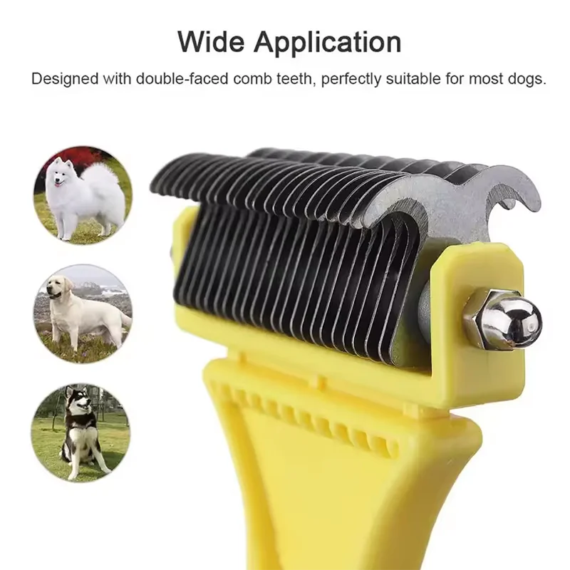 Râteau de Mue Professionnel pour Chien et Chat à Poil Long